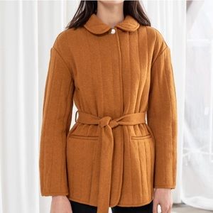 & Other Stories Quilted Brown Jacket